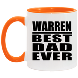 Warren Best Dad Ever - 11oz Accent Mug Orange