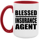 Blessed Insurance Agent - 15oz Accent Mug Red