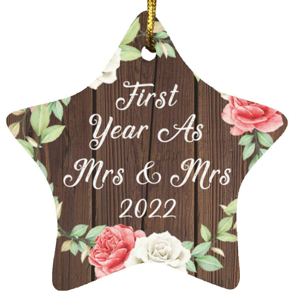 First Year As Mrs & Mrs 2022 - Star Ornament A