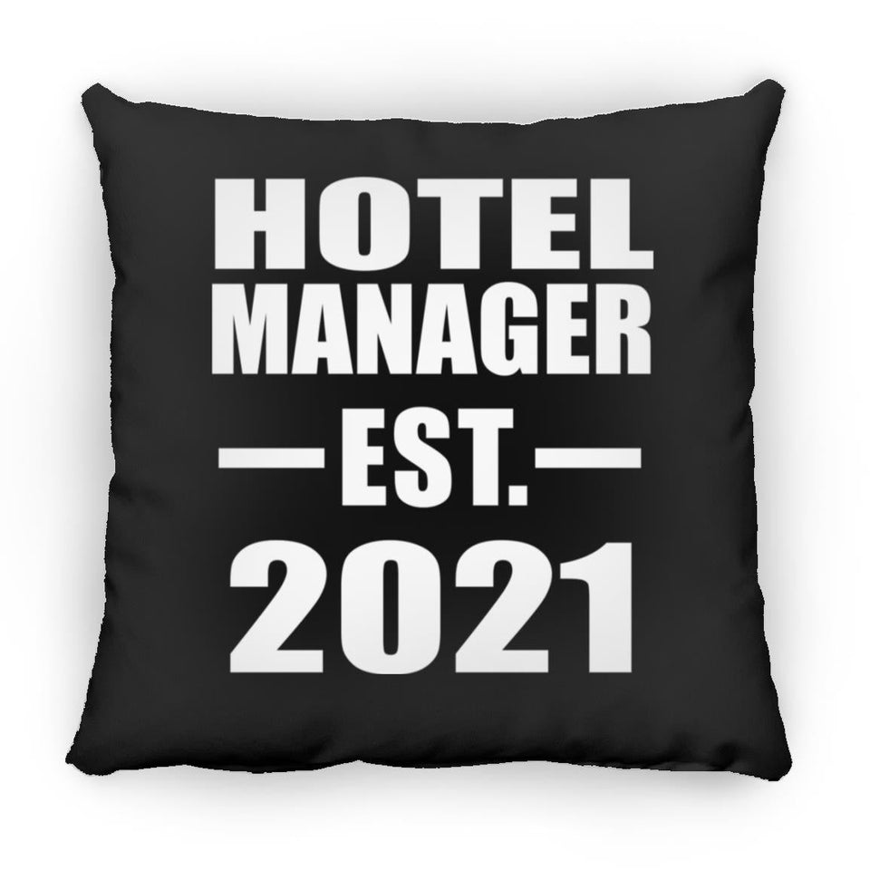 Hotel Manager Established EST. 2021 - Throw Pillow Black