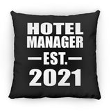 Hotel Manager Established EST. 2021 - Throw Pillow Black