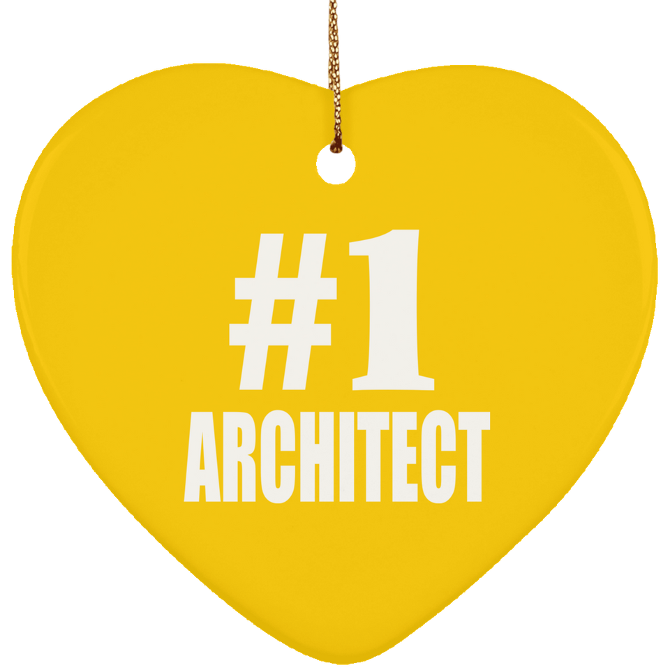 Number One #1 Architect - Heart Ornament