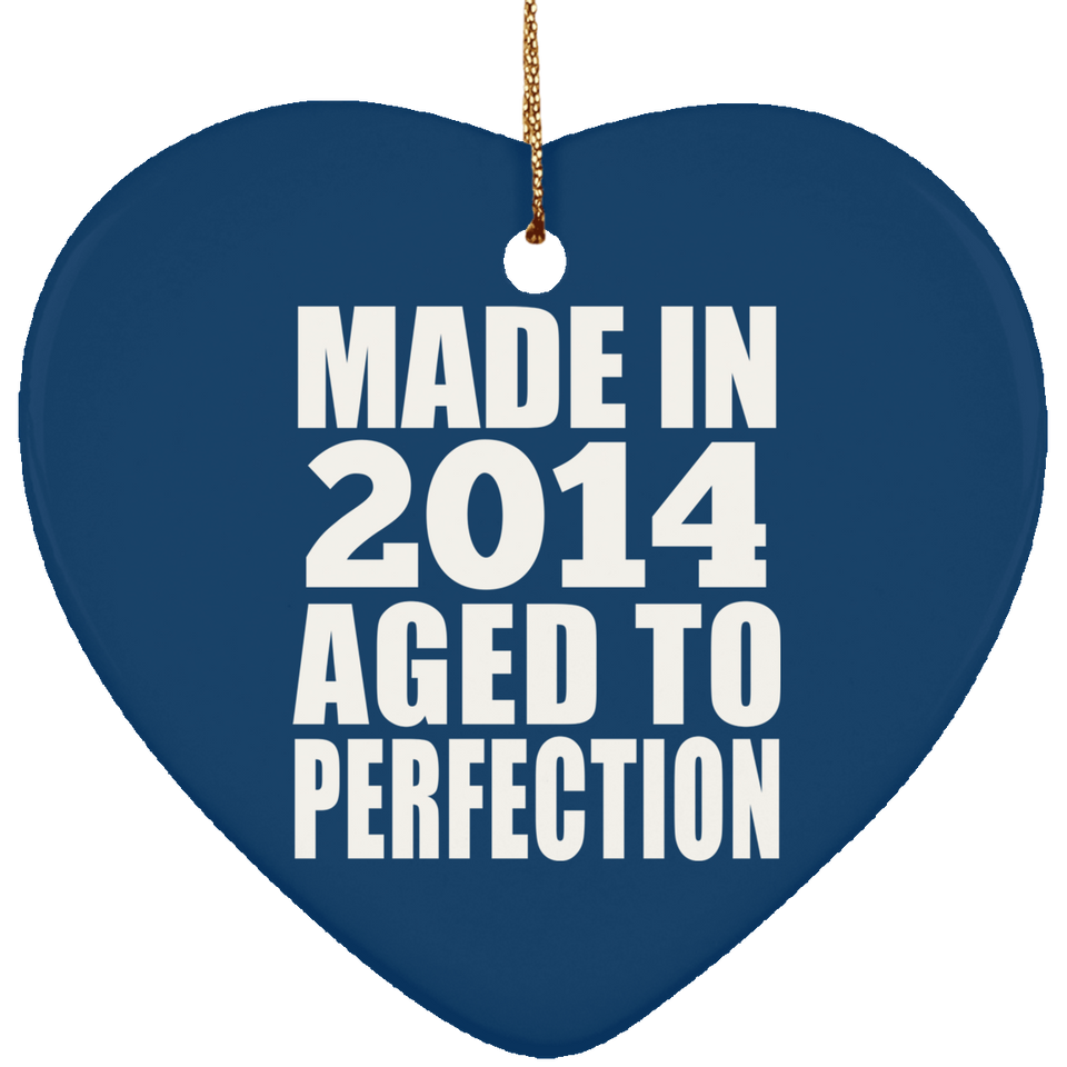 9th Birthday Made In 2014 Aged to Perfection - Heart Ornament