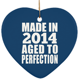 9th Birthday Made In 2014 Aged to Perfection - Heart Ornament