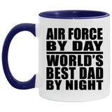 Air Force By Day World's Best Dad By Night - 11oz Accent Mug Purple