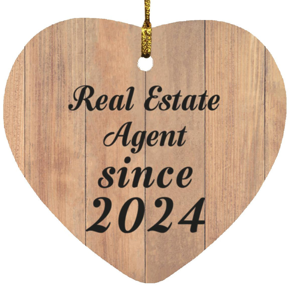 Real Estate Agent Since 2024 - Heart Ornament C