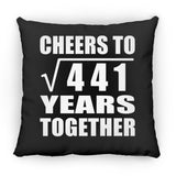 21st Anniversary Cheers To Square Root of 441 Years Together - Throw Pillow Black