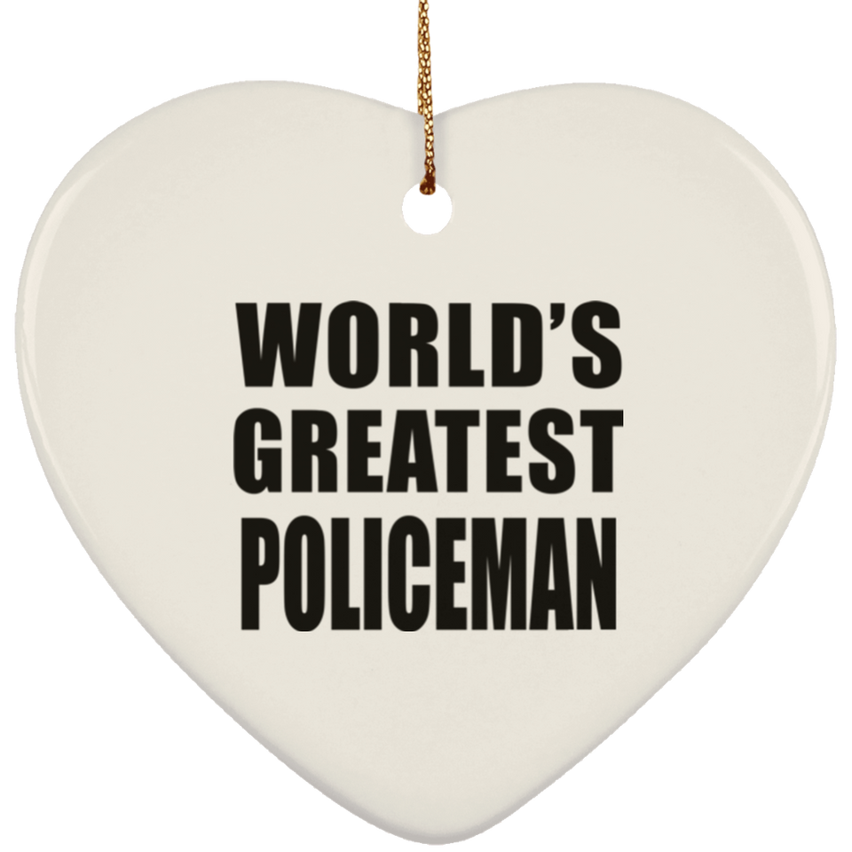 World's Greatest Policeman - Heart Ornament