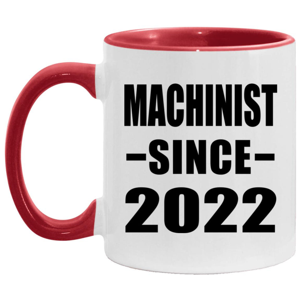 Machinist Since 2022 - 11oz Accent Mug Red