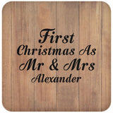 First Christmas As Mr & Mrs Alexander - Drink Coaster C