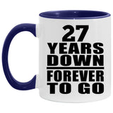 27th Anniversary 27 Years Down Forever to Go - 11oz Accent Mug Purple