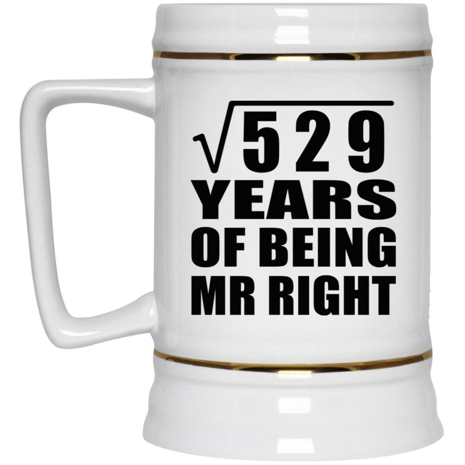 23rd Anniversary Square Root of 529 Years of Being Mr Right - Beer Stein