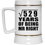 23rd Anniversary Square Root of 529 Years of Being Mr Right - Beer Stein