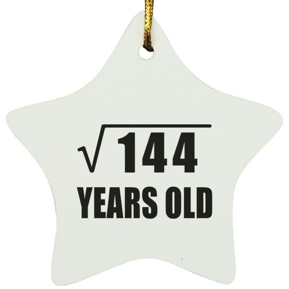 12th Birthday Square Root of 144 Years Old - Star Ornament