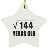 12th Birthday Square Root of 144 Years Old - Star Ornament