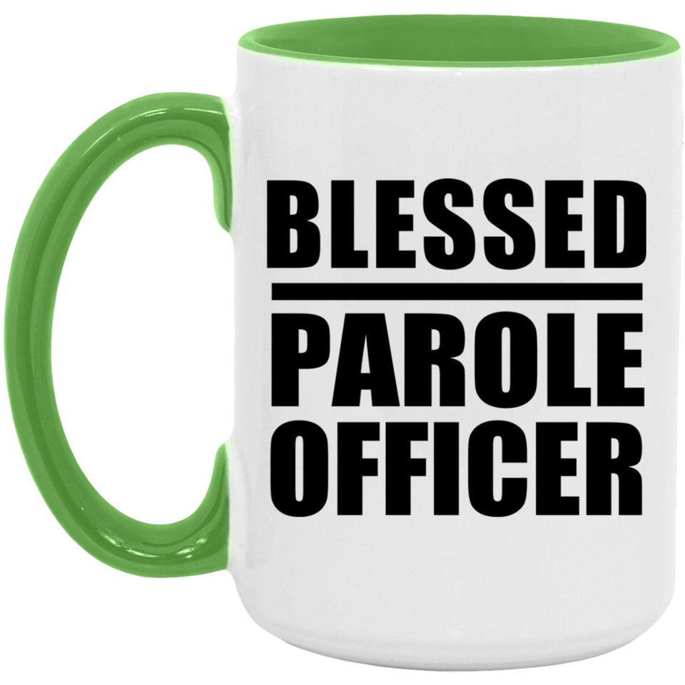 Blessed Parole Officer - 15oz Accent Mug Green