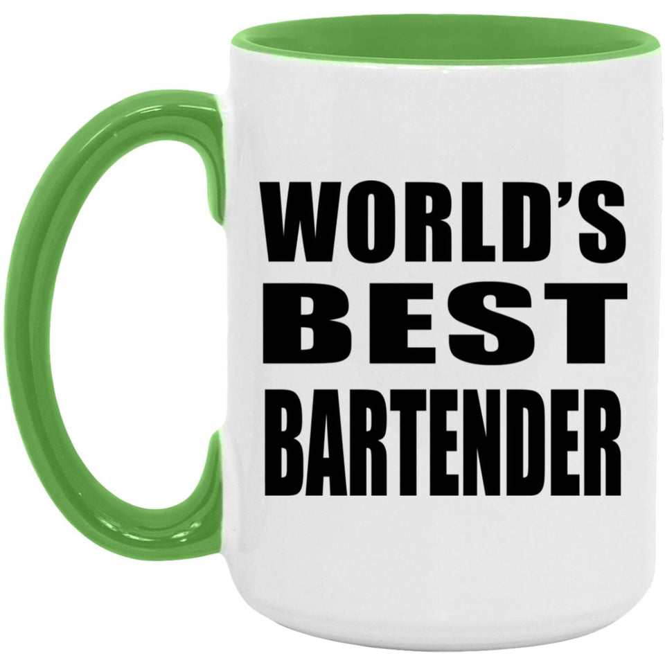 World's Best Bartender - 15oz Accent Mug Green