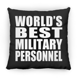 World's Best Military Personnel - Throw Pillow Black