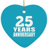 25th Anniversary 25 Years - Heart Ornament