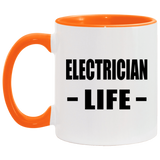 Electrician Life - 11oz Accent Mug Orange