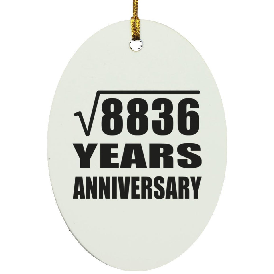 94th Anniversary Square Root of 8836 Years Anniversary - Oval Ornament
