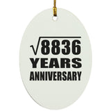 94th Anniversary Square Root of 8836 Years Anniversary - Oval Ornament