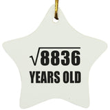 94th Birthday Square Root of 8836 Years Old - Star Ornament