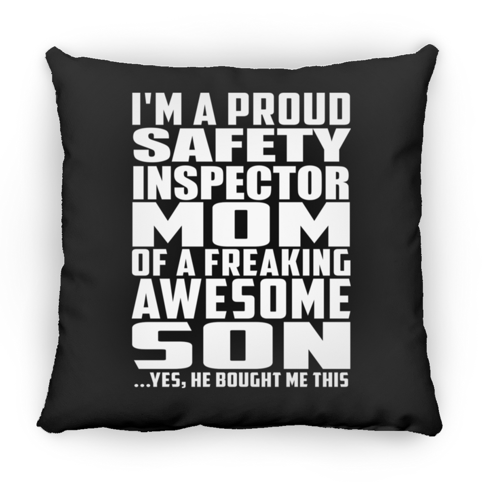 Proud Safety Inspector Mom Of Awesome Son - Throw Pillow Black