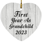 First Year As Grandchild 2023 - Heart Ornament F