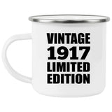 107th Birthday Vintage 1917 Limited Edition - 12oz Camping Mug