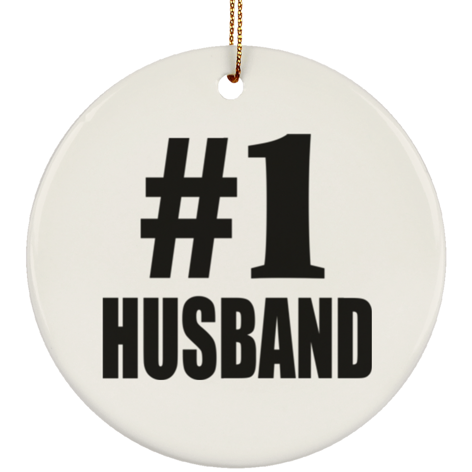 Number One #1 Husband - Circle Ornament
