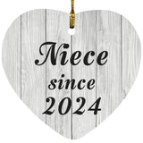 Niece Since 2024 - Heart Ornament F
