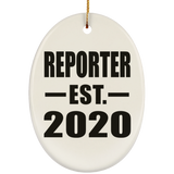 Reporter Established EST. 2020 - Oval Ornament