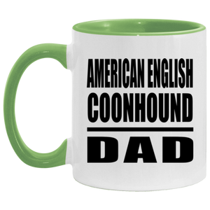 American English Coonhound Dad - 11oz Accent Mug Green