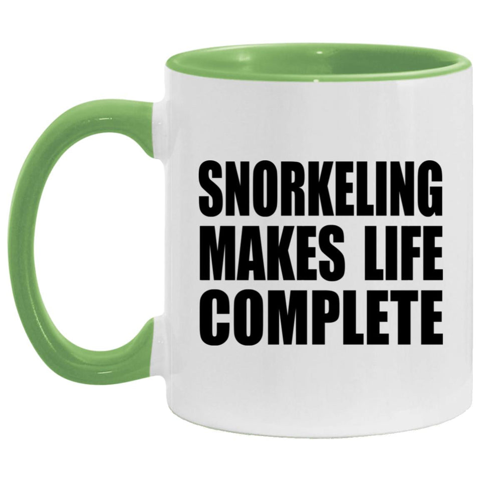 Snorkeling Makes Life Complete - 11oz Accent Mug Green