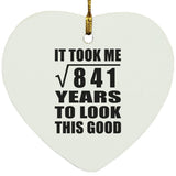 29th Birthday Took Square Root of 841 Years To Look Good - Heart Ornament