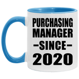 Purchasing Manager Since 2020 - 11oz Accent Mug Blue