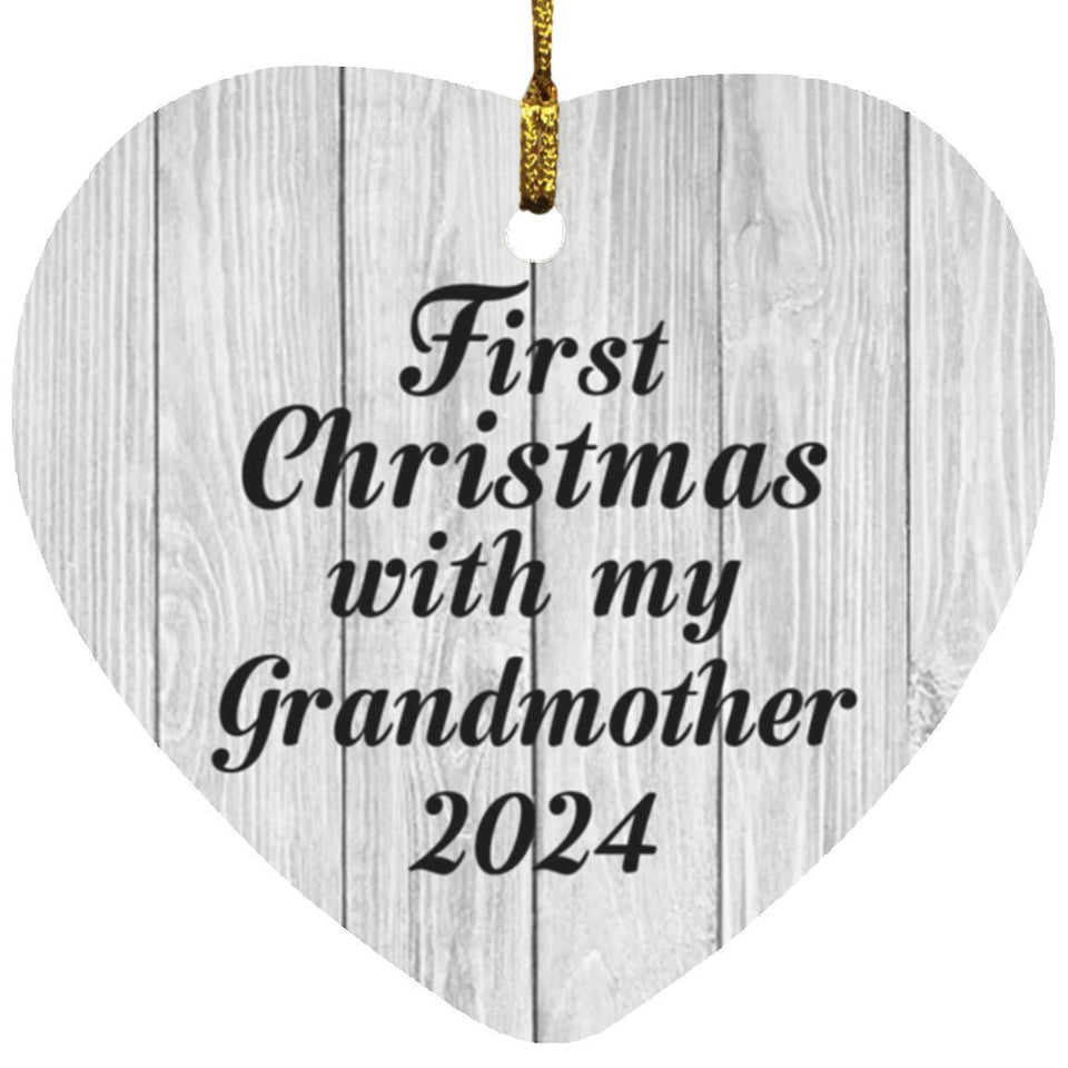 First Christmas With My Grandmother 2024 - Heart Ornament F