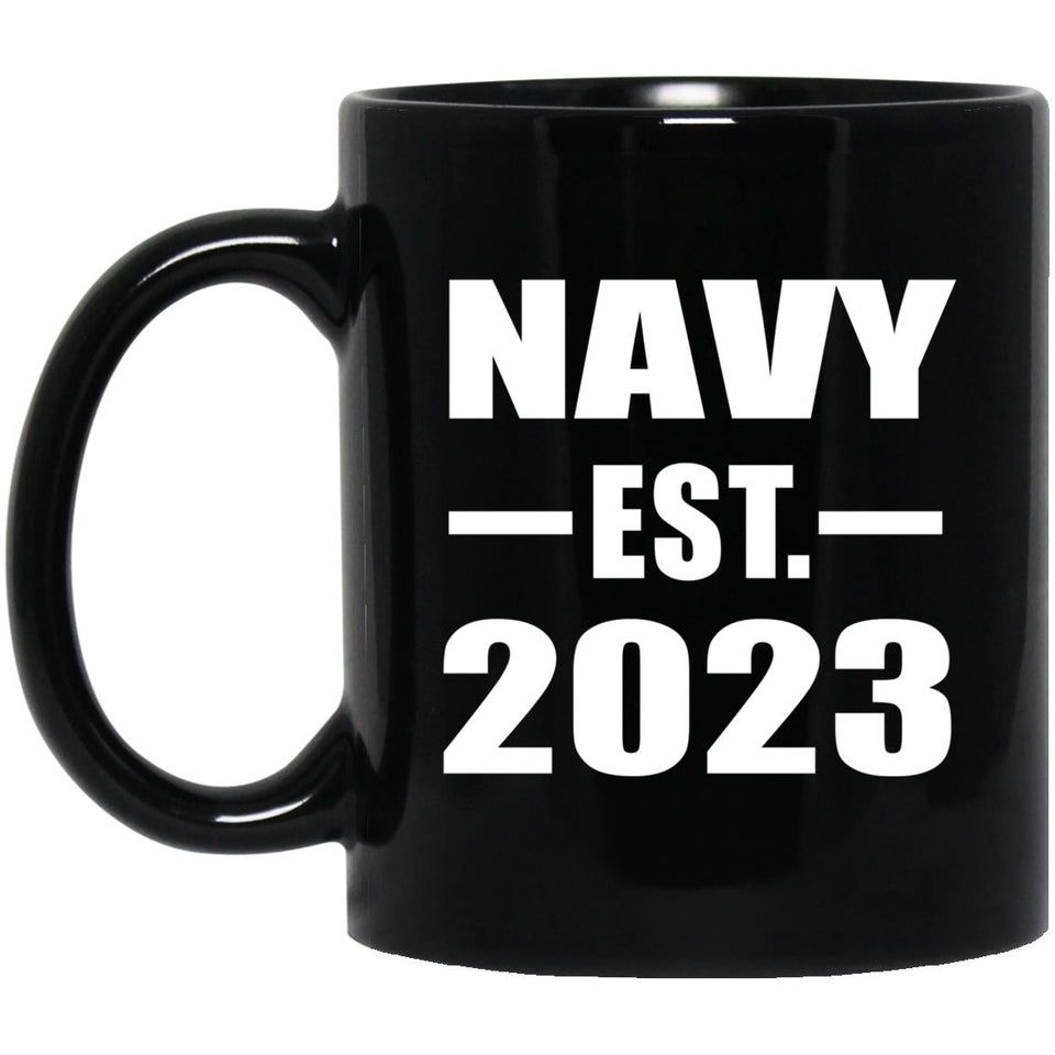Navy Established EST. 2023 - 11oz Coffee Mug Black