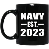 Navy Established EST. 2023 - 11oz Coffee Mug Black