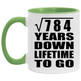 28th Anniversary Square Root of 784 Years Lifetime To Go - 11oz Accent Mug Green