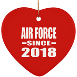 Air Force Since 2018 - Heart Ornament