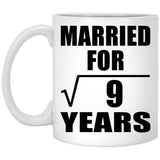 3rd Anniversary Married For Square Root of 9 Years - 11oz Coffee Mug