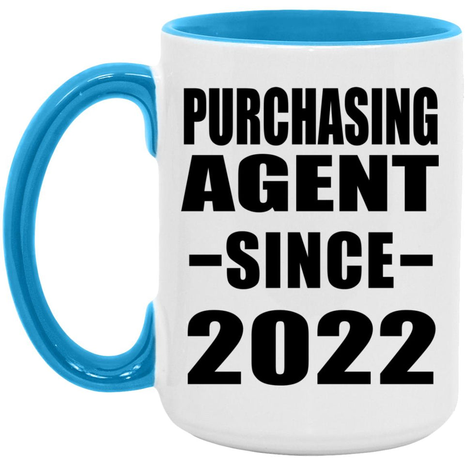 Purchasing Agent Since 2022 - 15oz Accent Mug Blue