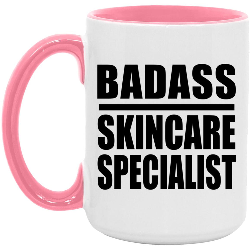Badass Skincare Specialist - 15oz Accent Mug Pink