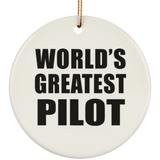World's Greatest Pilot - Circle Ornament