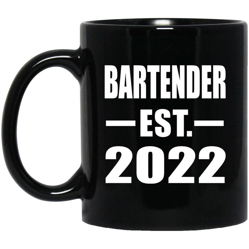 Bartender Established EST. 2022 - 11oz Coffee Mug Black