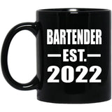Bartender Established EST. 2022 - 11oz Coffee Mug Black
