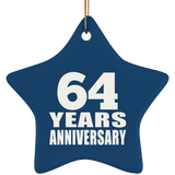64th Anniversary 64 Years - Star Ornament