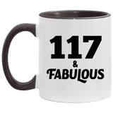 117th Birthday 117 & Fabulous - 11oz Accent Mug Black